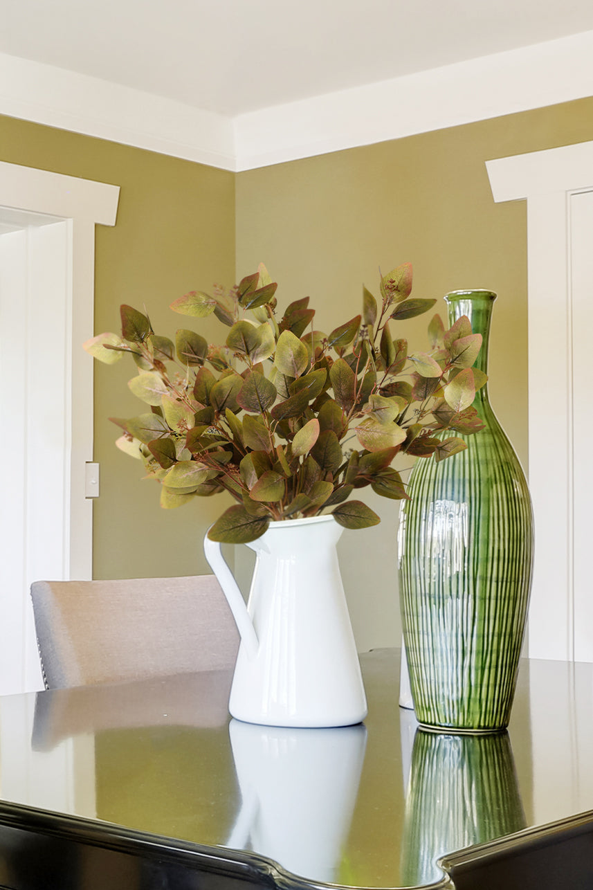 The realistic texture and color variations of the eucalyptus leaves create a visually captivating display.
