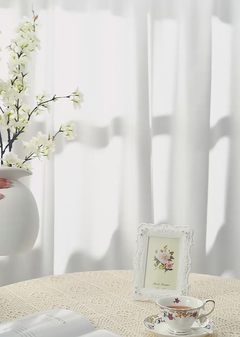 Artificial Cream White Cherry Blossom Branch - 39"