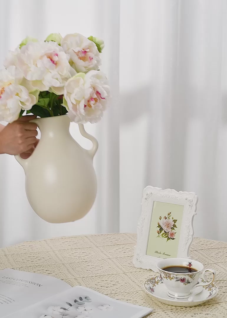 Artificial Flower Phoenix Peony in Pink Cream - 26"