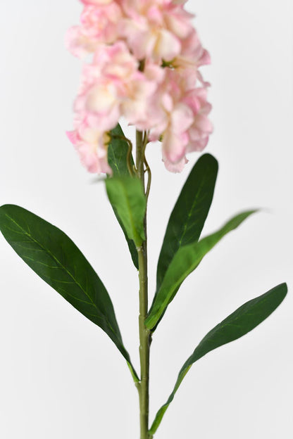 Artificial Mauve Pink Matthiola Incana Silk Flowers, 31 Inches Tall, Faux Plant Stems