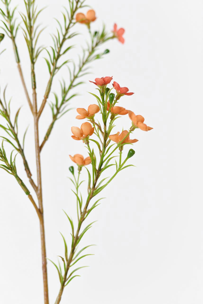 Silk blooming artificial orange Chimonanthus Praecox flowers arrangement, beautifully arranged for a natural and vibrant look