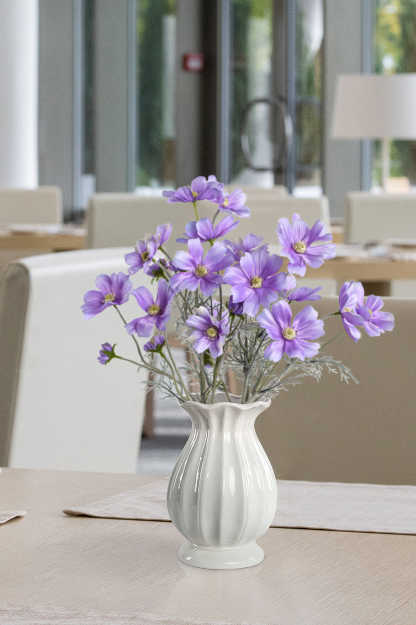 Purple artificial flowers clearance in vase