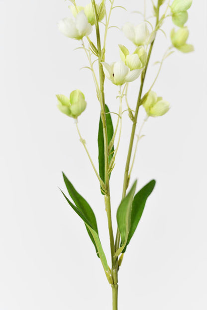 Artificial Enkianthu flower stem in green color with bright green leaves, designed to look highly realistic