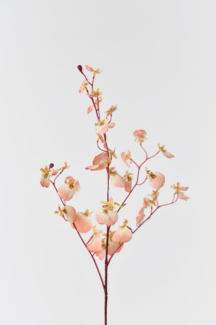 Artificial Dancing Orchid Flowers in Coral Pink - 32 inch, featuring realistic petals and textures, perfect for home or office décor.