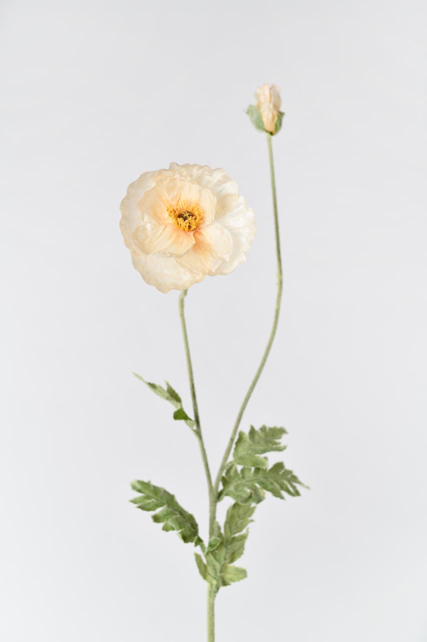 A lifelike and stunning faux Iceland poppy flower in peach color with a long faux stem. Perfect for adding a touch of elegance to any space.